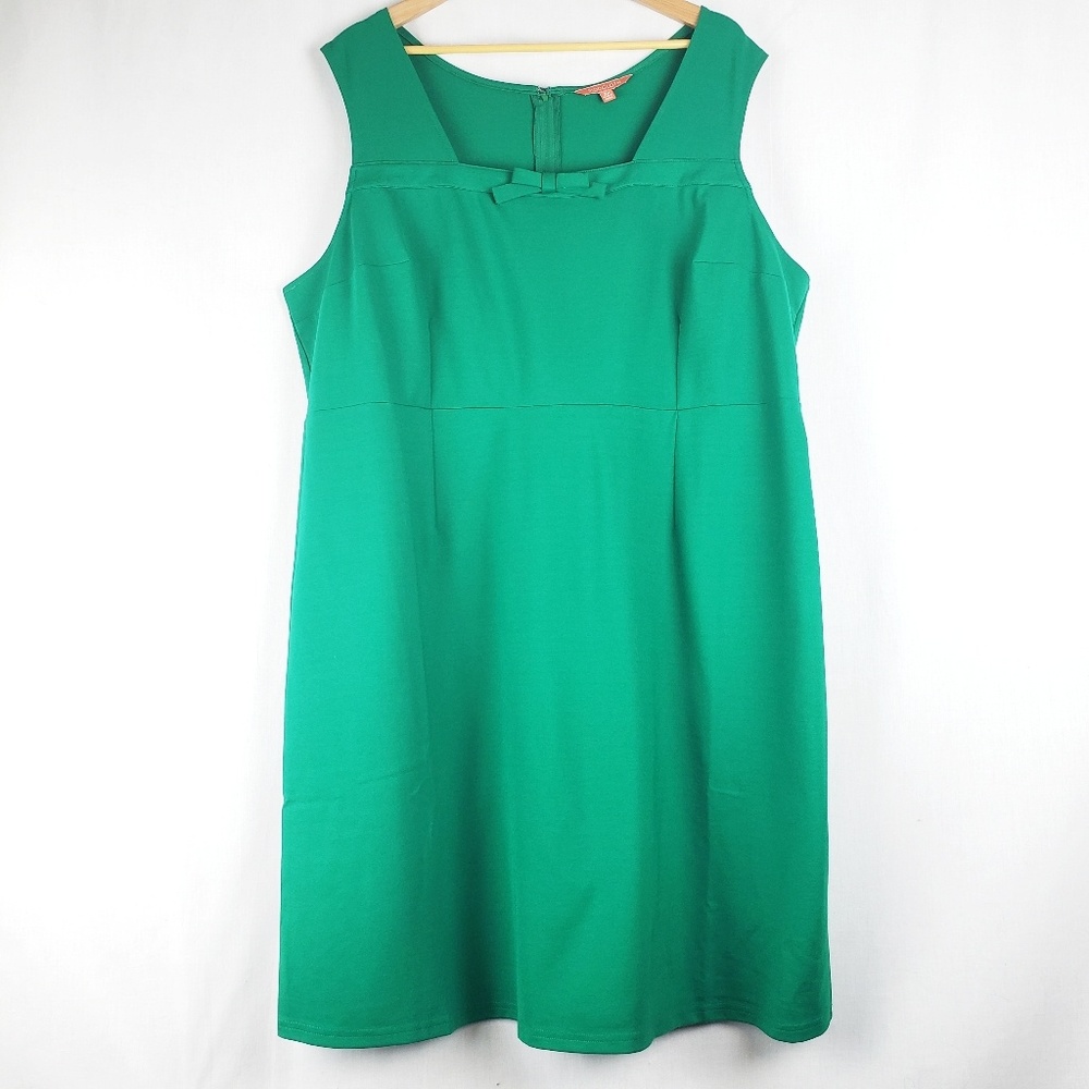 Modcloth Retro Green Bow Sheath Dress - Picture 4 of 7